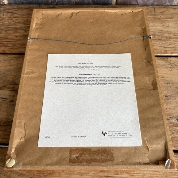 VTG Dorothy Francis Framed Lithograph Print Dane Mother and Child Inuit Alaskan - Picture 12 of 16